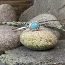 Load image into Gallery viewer, Sterling silver and Amazonite stacking bangle
