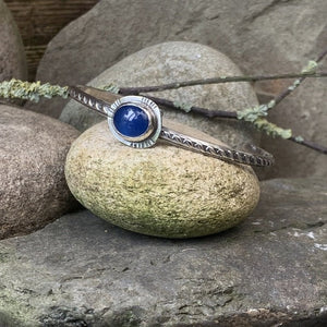 Sterling silver and Blue Onyx stacking bangle
