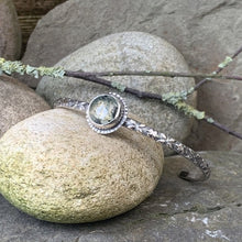 Load image into Gallery viewer, Sterling silver and Prehnite stacking bangle
