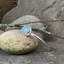 Load image into Gallery viewer, Sterling silver and Amazonite stacking bangle
