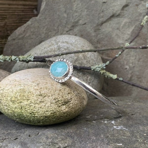 Sterling silver and Amazonite stacking bangle
