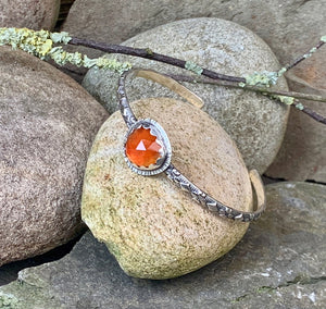 Sterling silver and Carnelian stacking bangle
