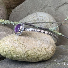 Load image into Gallery viewer, Sterling silver and Amethyst stacking bangle
