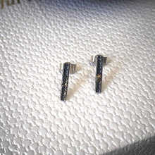 Load image into Gallery viewer, Solid sterling silver and gold bar stud earrings
