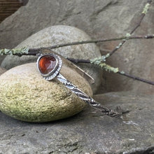 Load image into Gallery viewer, Sterling silver and Rhodolite Garnet stacking bangle
