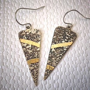 Solid sterling silver and gold earrings