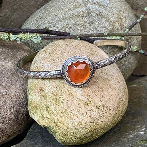 Sterling silver and Carnelian stacking bangle