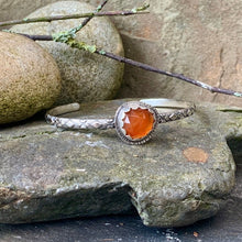 Load image into Gallery viewer, Sterling silver and Carnelian stacking bangle
